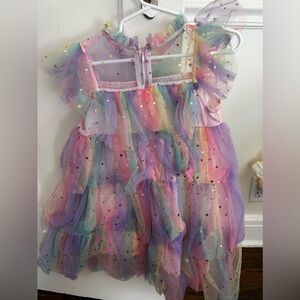 Lola and the boys rainbow sparkle dress . Never worn, absolutely adorable!